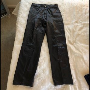 Black Leather lined pants
